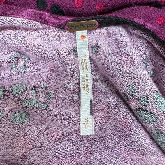 Free People Purple Floral Retro Boho Long Sleeve Retro Mod Scoop Back Dress - Picture 8 of 12